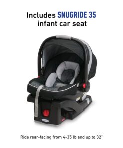 Graco FastAction Fold Sport Travel System | Includes the FastAction Fold Sport 3-Wheel Stroller and SnugRide 35 Infant Car Seat, Gotham 12 81NKiUOl tL