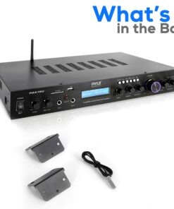 Pyle - 5 Channel Rack Mount Bluetooth Receiver, Home Theater Amp, Speaker Amplifier, Bluetooth Wireless Streaming, MP3/USB/SD/AUX/FM Radio, 200 Watt, w/Digital ID3 LCD Display from - PDA7BU.5 12 81NLBEwit L