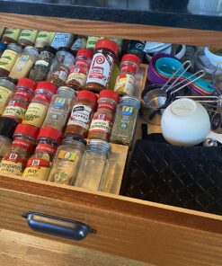 Rev-A-Shelf 16" 3 Tiered Seasoning Organizer, Trim-to-Fit Wooden Kitchen Draw and Cabinet Home Storage Insert, Pull Out Spice Rack, Maple, 4SDI-18 16 Inch 33 81NLOdDd9WL