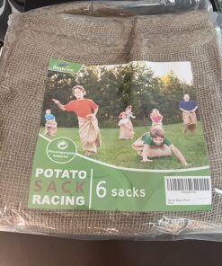 Alytree 6 Pack Burlap Potato Sack Race Bags, 24"x40" Outdoor Lawn Games for Kids & Adults, Outside yard games for Birthday Party, Field Day Family Reunion, Carnival, Easter, Halloween, 4th of July 6 Count (Pack of 1) 21 81NLUmpdVdL