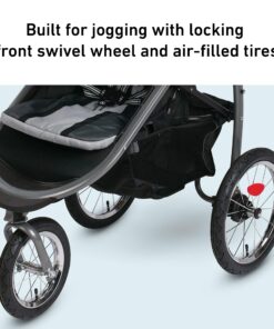 Graco FastAction Fold Jogger Travel System | Includes The FastAction Fold Jogging Stroller and SnugRide 35 Infant Car Seat, Gotham & SnugRide Lite Infant Car Seat Base, Black 32 Inch (Pack of 1) 9 81NM0O47mmL