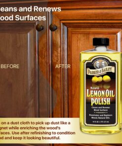 PARKER & BAILEY LEMON OIL POLISH - Natural Lemon Scented Wood Cleaner & Furniture Polish, Cleans, Renews, Restores & Rejuvenates Wood Surfaces, 16oz 15 81NM4gk66zL