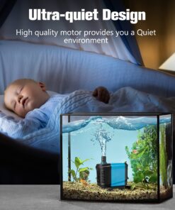 KEDSUM 550GPH Submersible Pump(2500L/H, 40W), Ultra Quiet Water Pump with 5ft High Lift, Fountain Pump with 6.5ft Power Cord, 3 Nozzles for Fish Tank, Pond, Aquarium, Statuary, Hydroponics Blue 31 81NMmelEwCL