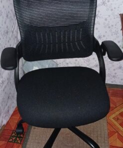 Sweetcrispy Office Computer Desk Chair, Ergonomic Mid-Back Mesh Rolling Work Swivel Task Chairs with Wheels, Comfortable Lumbar Support, Comfy Flip-up Arms for Home, Bedroom, Study, Student, Black 1 Chair 28 81NNWxkiTDL
