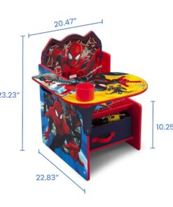Delta Children Chair Desk With Storage Bin - Greenguard Gold Certified, Spider-Man, Arm Rest, Cushion Availability, Engineered Wood 22 81NOA6T2HkL