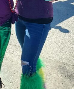 MARDI GRAS FURRY LEG COVERS Standard Size Purple / Yellow / Green 23 81NOHG0Po3L