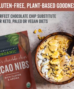 Viva Naturals Organic Cacao Nibs, 2 lb Bag (907g) - Keto Friendly and Vegan Unsweetened Chocolate Chip Substitute, Perfect for Gluten Free Baking, Cacao Nib Smoothies and More, Non-GMO and Gluten Free 2 Pound (Pack of 1) 18 81NOeVxZuAL