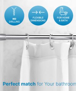 iDesign Forma Metal Tension, Adjustable Customizable Curtain Rod for Bathtub, Shower Stall, Closet, Doorway, 26-42", Brushed Stainless Steel 26-42" Set of 1 30 81NOhM1lOjL