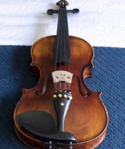 Mendini By Cecilio Violin - MV500+92D - Size 4/4 (Full Size), Black Solid Wood - Flamed, 1-Piece Violins w/Case, Tuner, Shoulder Rest, Bow, Rosin, Bridge & Strings - Adult, Kids Size: 4/4 (Full Size) 74 81NQ rA9QbL