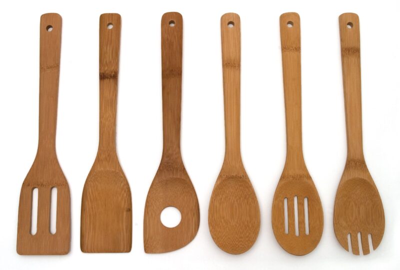 Catalog 3 Lipper International 826 Bamboo Wood Kitchen Tools in Mesh Bag, 6-Piece Set 6-Piece Set, 12" x 2 1/2" x 1/4"