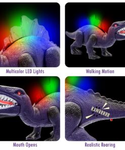 Windy City Novelties Light-up Walking Dinosaur Toy with Sound - Perfect for Boys & Girls Ages 2-8 19 81NQdHaSP0S