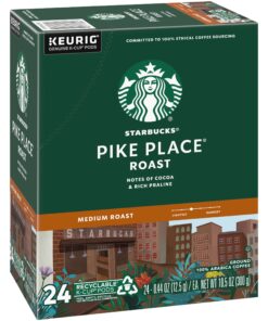 Starbucks Pike Place Roast, K-Cup Portion Pack for Keurig K-Cup Brewers, 24 K-Cups (Pack of 2) 10 81NR5PooX6L