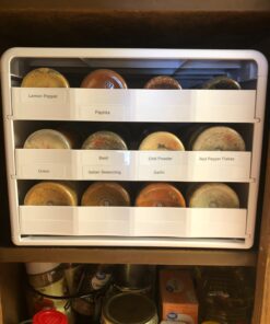 YouCopia SpiceStack Adjustable Spice Rack Organizer, Pull-Down 24-Bottle Seasonings and Spices Holder for Kitchen Cabinet and Pantry Organization with 104 Included Labels White 41 81NRZZxucLL