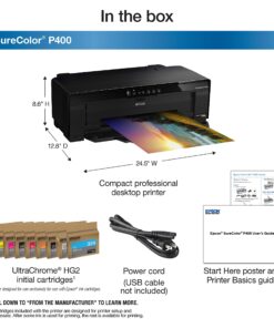 EPSON SureColor P400 Wireless Color Photo Printer, 20.9 x 25.8 x 13.5 Inches, Black, Model:C11CE85201 P400 (New Model) 11 81NSJHxe7oL