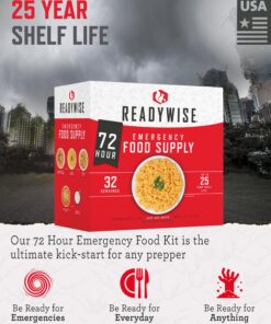 READYWISE - 72 Hours, 32 Servings, Emergency Food Supply, MRE, Pre-made, Freeze-Dried, Survival Food, Meal Essentials for, Camping, Hiking, and, Emergencies, Individually Packaged, 25-Year Shelf Life 17 81NSUZs0rkL