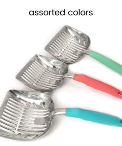 DuraScoop® Premium Multicat Cat Litter Scoop | Solid Metal | Litter Box Tray Pan Sifter Random Color 41 81NVghHnTBL