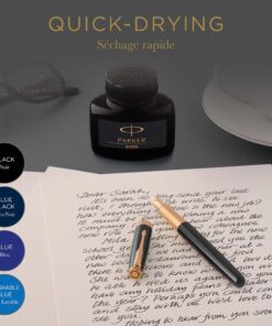 Parker Fountain Pen Ink Bottle Washable Blue QUINK Ink 57ml. Fountain Pen Refill Blue Wash 19 81NVt6NPdqL