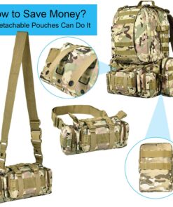 Alternative view of CVLIFE Tactical Backpack Military Army Rucksack 60L Large Assault Pack Detachable Molle Bag… 02-cp