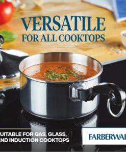 Farberware Classic Stainless Steel Sauce Pan/Saucepan with Lid, 1 Quart, Silver,50000,11.2"D x 6.3"W x 4.4"H Saucepot w/ Regular Lid (1 Quart) 29 81NY1NIXDL