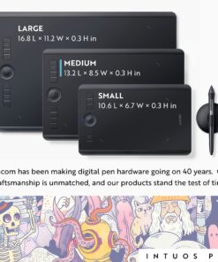 Wacom Intuos Pro Medium Bluetooth Graphics Drawing Tablet, 8 Customizable ExpressKeys, 8192 Pressure Sensitive Pro Pen 2 Included, Compatible with Mac OS and Windows,Black Regular 24 81Nb qL5kLL