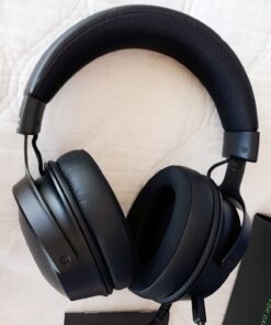 Razer Kraken V3 HyperSense Wired USB Gaming Headset w/Haptic Technology: Triforce Titanium 50mm Drivers - THX Spatial Audio - Hybrid Fabric & Leatherette Memory Foam Cushions - Detachable Mic 96 81NbkuIKDAL