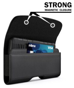 Alternative view of Bomea Holster for Galaxy S23, S22, S21, S20, S10, S9, S8, A01, A10e, Cell Phone Case with Belt Clip, ID Card Storage Pouch Holder Cover (Fits Samsung Phone with Otterbox Case on) Black Small