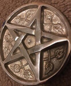 New Age Imports, Inc. - Pentagram Altar Tile Solid Brass with Silver Plating 3-Inches Diameter. 20 81NcTTIfwTL