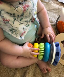 Amazon Basics Wooden Shape Sorter and Rainbow Stacker, Classic Sorting Toy for Babies, Toddlers, Children Age 12+ Months, Multicolor 62 81NccF wxpL