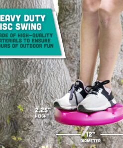 Squirrel Products Heavy Duty Pink Disc Tree Swing with Rope for Outdoor Play - Easy DIY Addition to Playset or Tree 13 81NdE2tdNPS