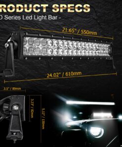 Auxbeam 22 Inch LED Light Bar Curved 120W LED Off Road Driving Lights Spot Flood Combo Fog Lamp 5D Lens with Wiring Harness for Pickup Car Trucks SUV ATV UTV Offroad Vehicle 22 Inch Curved Led Bar 43 81NdRqY0zL