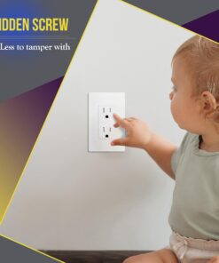ENERLITES Screwless Decorator Wall Plates Child Safe Outlet Covers, Size 1-Gang 4.68" H x 2.93" L, Unbreakable Polycarbonate Thermoplastic, SI8831-W-10PCS, Glossy, White, 10 Count Standard Size 22 81NeFuJxeWL