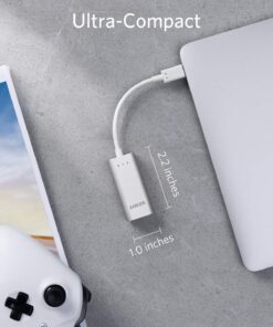 Anker USB C to Gigabit Ethernet Adapter, Aluminum Portable USB C Adapter, for MacBook Pro, MacBook Air 2018 and Later, iPad Pro 2018 and Later, XPS, and More Silver 50 81NfHYDnhLL