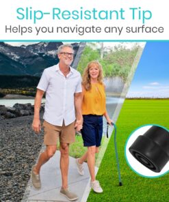 Vive Walking Cane - Ergonomic Offset Patented Hand Grip - Lightweight Adjustable Walking Aid for Men, Women, Elderly - Non-Slip Tip, Sturdy Mobility Aid for Seniors, Supports Up to 250lbs (Purple) Teal 19 81Nh6 WWofL