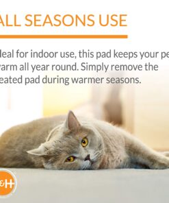 K&H Pet Products Heated Thermo-Kitty Mat, Indoor Heated Cat Bed, Pet Heat Pad for Indoor Cats and Small Dogs, Cat Heating Pad, Electric Thermal Warming Cat Bed Mat, Sage/Tan 12.5 X 25 Inches Pet Bed 31 81Nho VrwDL