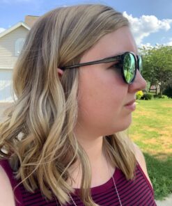 WearMe Pro - Retro Round Flat Top Frame Mirrored Fashion Sunglasses Black Frame / Pink Mirror Lens 52 Millimeters 18 81NiXpvAqqL