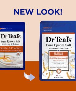 Dr Teal's Pure Epsom Salt, Soothe & Comfort with Oat Milk & Argan Oil, 3lbs (Packaging May Vary) 3 Pound (Pack of 1) 20 81NikJsy90L