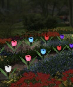 Solarek Tulip Flower Shape Solar Powered LED Lamp Outdoor Yard Garden Lawn Path Lighting (6 Lights) 16 81NjTTzSQfL