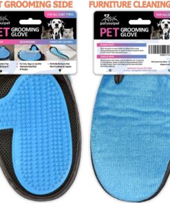 Alternative view of 2-in-1 Pet Glove: Grooming Tool + Furniture Pet Hair Remover Mitt - for Cat & Dog - Long & Short Fur - Gentle Deshedding Brush - Rubber Tips for Massage - Soft Groomer Mitt - Your Pet Will Love It Black