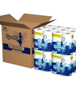 Sparkle Paper Towels, 24 = 47 Regular Rolls, Modern White, Pick-a-Size Plus 19 81Nn qPK2lL
