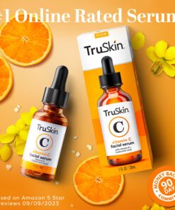 TruSkin Vitamin C Face Serum – Anti Aging Face & Eye Serum with Vitamin C, Hyaluronic Acid, Vitamin E – Brightening Serum, Dark Spot Remover, Even Skin Tone, Eye Area, Fine Lines & Wrinkles, 1 Fl Oz 1 Fl Oz (Pack of 1) 31 81No zIBS7L