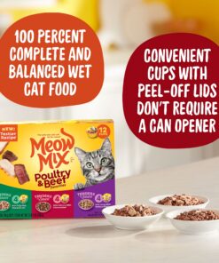 Meow Mix Tender Favorites Wet Cat Food, Poultry & Beef Variety Pack, 2.75 Ounce (Pack of 24) (Packaging May Vary) Variety Pack: Poultry & Beef 2.75 Ounce (Pack of 24) 30 81No7qijyoL