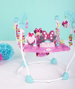 Bright Starts Disney Baby MINNIE MOUSE PeekABoo Baby Activity Center Jumper with 8 Toys, Lights & Sounds, 360-Degree Seat, 6-12 Months (Pink/Blue) 39 81NoMo4hbjL