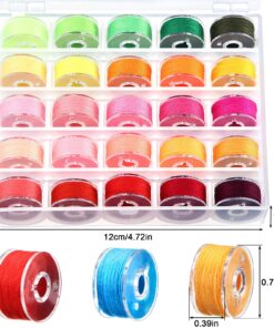 Outus 50 Pieces Prewound Thread Bobbins with Bobbins Box for Brother Sewing Machine, 50 Assorted Colors 15 81NrykdlmuL