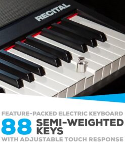 Alesis Recital – 88 Key Digital Piano Keyboard with Semi Weighted Keys, 2x20W Speakers, 5 Voices, Split, Layer and Lesson Mode, FX and Piano Lessons Piano Only 30 81NsKTl3ETL