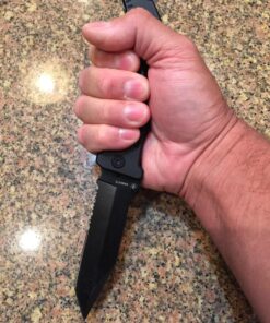 Smith & Wesson Border Guard 10in High Carbon S.S. Folding Knife with 4.4in Tanto Blade and Aluminum Handle for Tactical, Survival and EDC Partially Serrated Edge 42 81Nt6pAdMBL