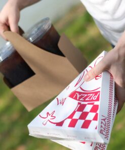 Southern Champion Tray 07196 Paperboard White Pizza Slice Clamshell Food Container with "Gourmet Pizza" Print, 9-1/4" Length x 9" Width x 1-11/16" Height (Case of 400) Gourmet Pizza Print 5 81Nu3ae4uQL