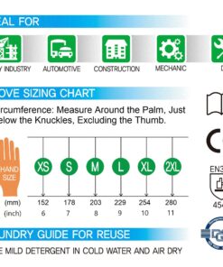 GYC Gloves, Cut Resistant Safety Work Gloves - Level 5 Cut Protection, 10 Pairs Pack - Excellent Dexterity & Breathability, Comfortable Soft PU coated (TK-713A/Size 10 - X-LARGE) Tk-713a_10(xl) 10 Pairs 9 81Nuo7A13uL 2