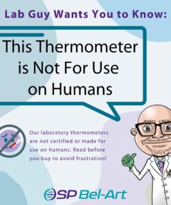 Alternative view of SP Bel-Art, H-B DURAC General Purpose Liquid-In-Glass Laboratory Thermometer; -20 to 110C, Total Immersion, Organic Liquid Fill (B60800-3000) -20/110 Degrees Celsius