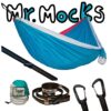Mr. Mocks Single, Double, Triple Hammock, Light Weight Tree Straps, Aluminum Carabiners, Water Resistant Parachute Nylon, Easy Stuff Sack, Great Travel Camping Mock (Vintage Tracksuit, Double) Full Vintage Tracksuit