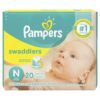 Pampers Swaddlers Diapers Size N 20 Count Pack of 2 (Total of 40 Pampers) Newborn 40.0 5 81NvjVv9j9L
